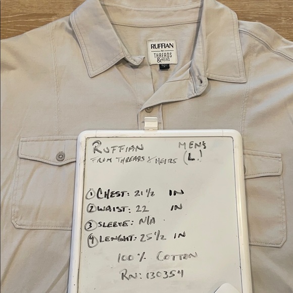 Threads & Heirs Men’s Short Sleeve Size L Shirt - Picture 7 of 7